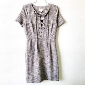 J.O.A revolve grey tie-front dress NWT LARGE JOA bodycon short sleeve